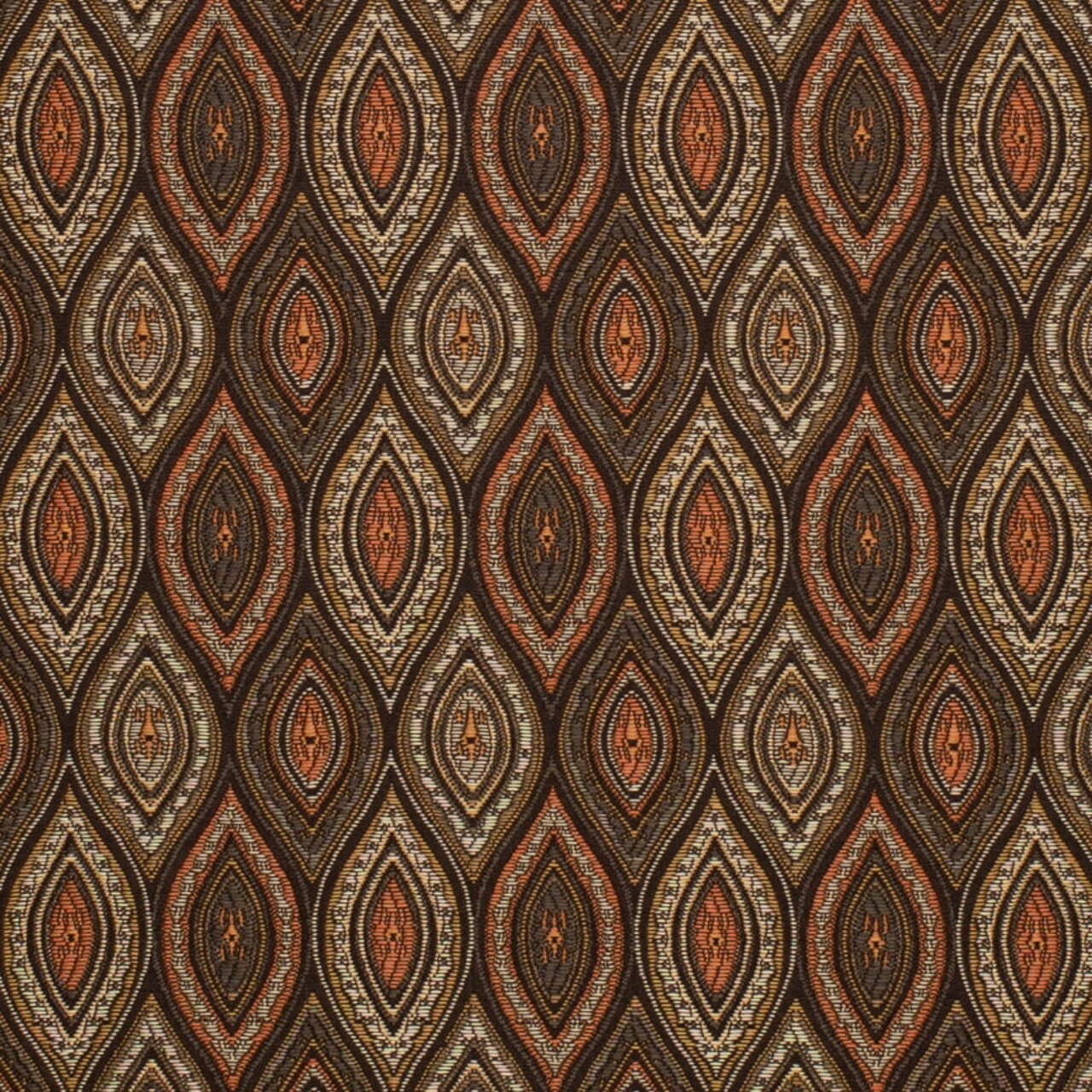 Copper - Brown Abstract Geometric Upholstery Fabric 54 Inches"